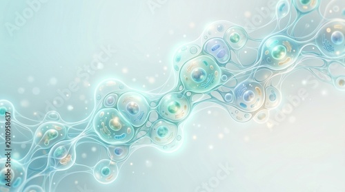 abstract microscopic cells pattern, scientific awareness concept, abstract background with bubbles