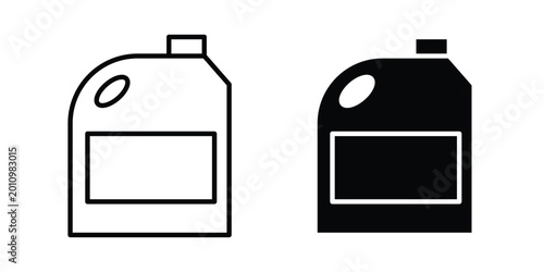 Obraz na plátne Bleach cleaning icon thin line and black silhouette flat style
