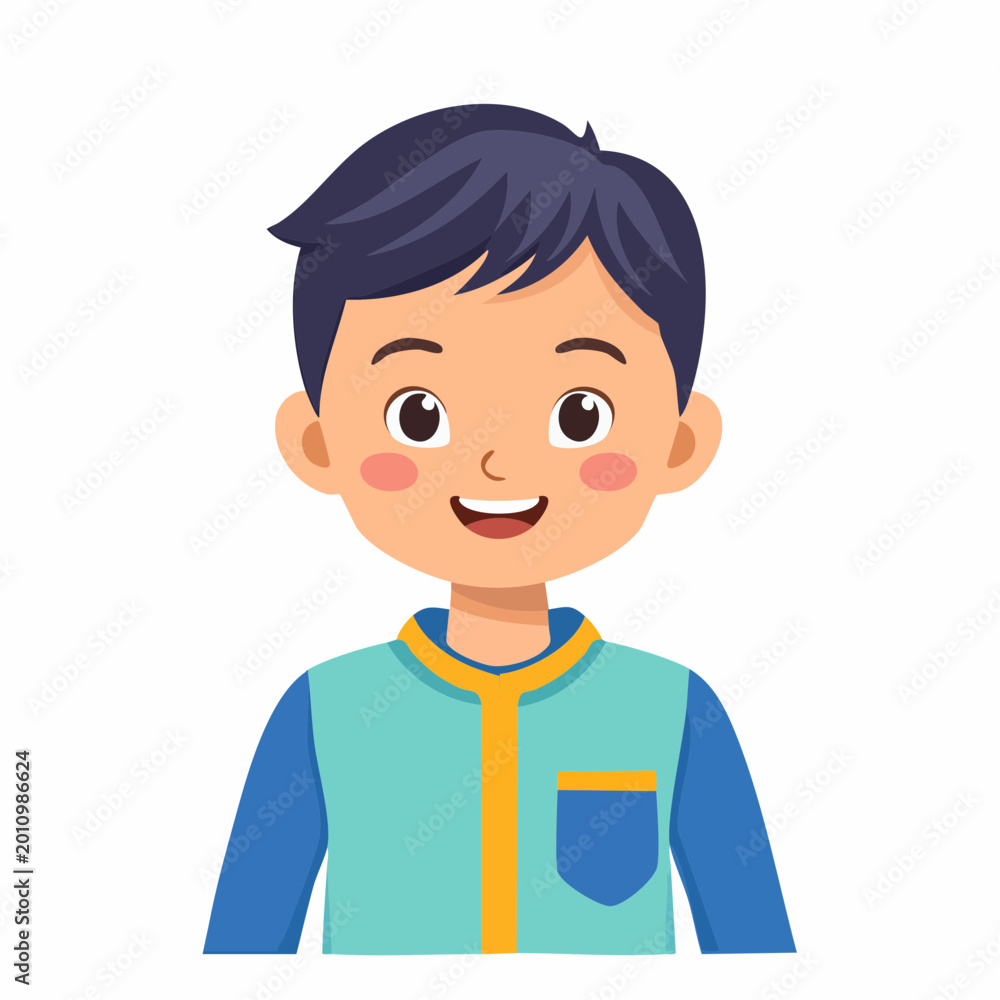 Obraz premium Cartoon Boy Smiling