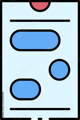 Mobile communication and messaging app interface illustration with chat bubbles