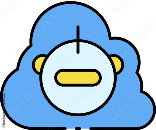 Cloud computing icon representing artificial intelligence and automation