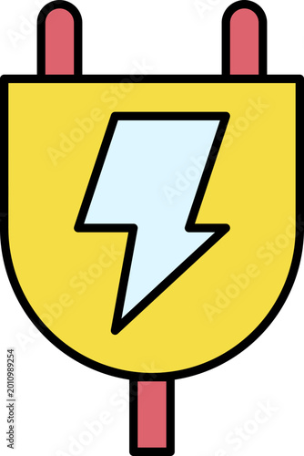 Electrical power plug icon representing energy connection and electricity supply, a symbol for power outlets and current transfer, ideal for technology and industrial themes