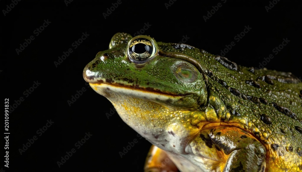 Fototapeta premium Close-up of green frog profile.