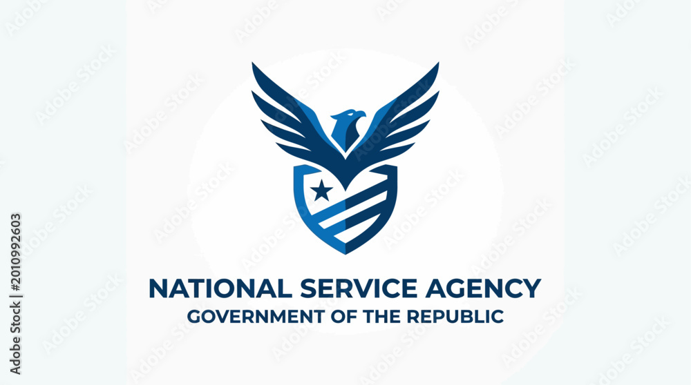 Fototapeta premium Government agency logo with eagle emblem.