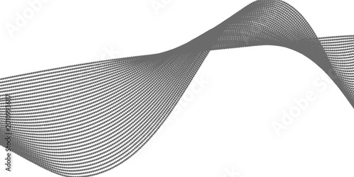 Cuadro en lienzo Dotted wave line background