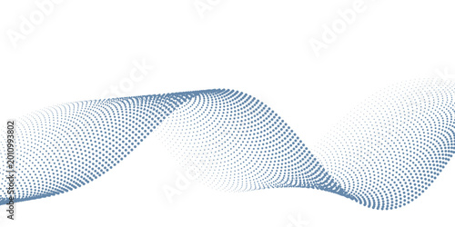 Canvastavla dotted wave line pattern light blue halftone undulate net