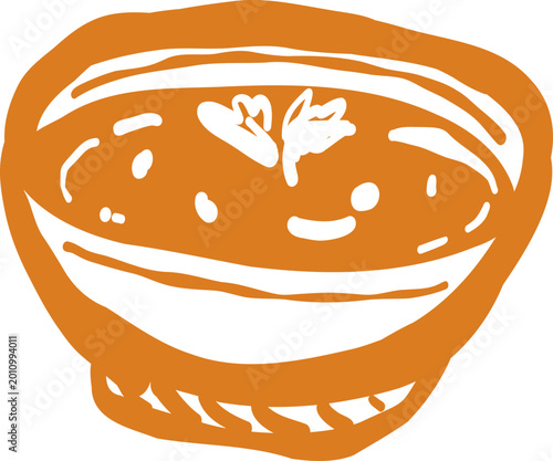 Thai Sweet Chili Sauce in a Bowl Illustration - Hand Drawn Vector Line Art of Nam Chim Kai
