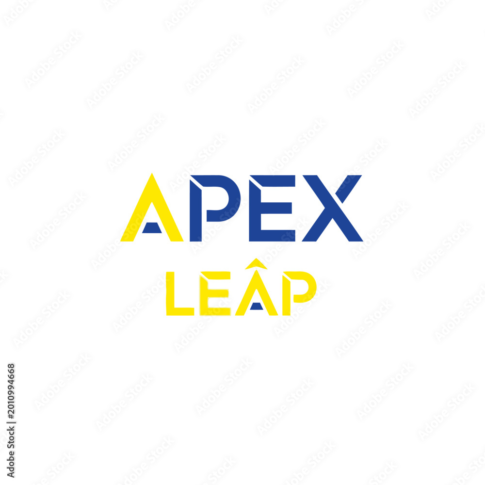 Fototapeta premium Apex Leap Modern Logo Concept for Business Growth and Branding in Blue and Yellow.