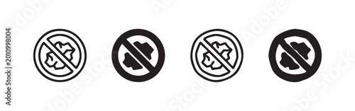Photography No Nuts Food Allergy Warning Icons Set Prohibitory Symbol Vector Illustration