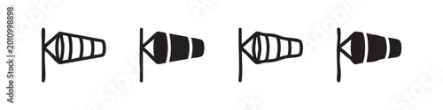 Canvas-taulu Set of 4 windsock icons, representing different wind strengths