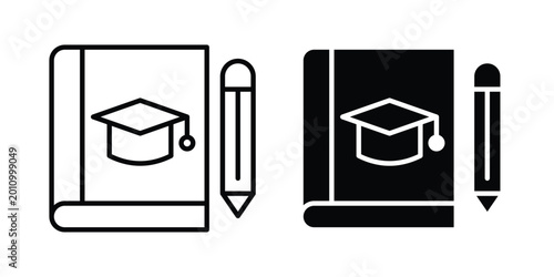 Fotografija Thesis icon thin line and black silhouette flat style