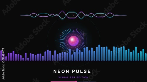 4K Neon Pulse Music Visualizer Spectrum Animation