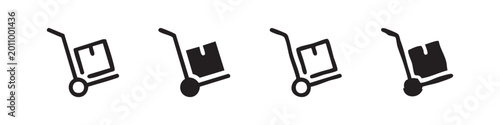 Photos Set of hand truck icons in different styles