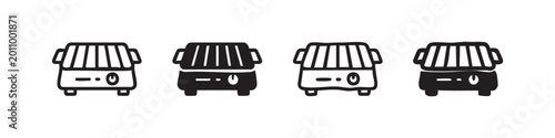 Obraz na plátně Electric Grill Toaster Icon Set - Kitchen Appliance Symbols