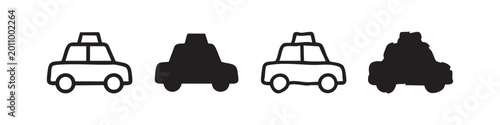 Konstfotografi Taxi Cab Icon Set for Urban Transportation and City Travel Concepts