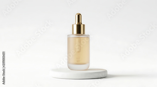 Cosmetic serum bottle isolated on white background
