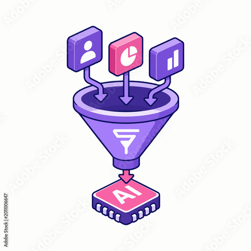 AI Data Processing Funnel Icon