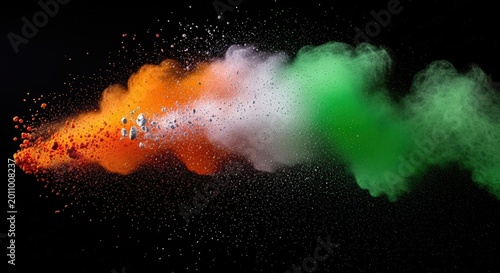 Holi festival colorful powder explosion.