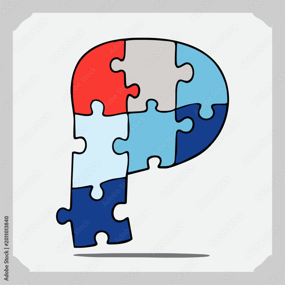Fototapeta premium Abstract Scattered Puzzle Pieces Vector Graphic Resource For Commercial Use