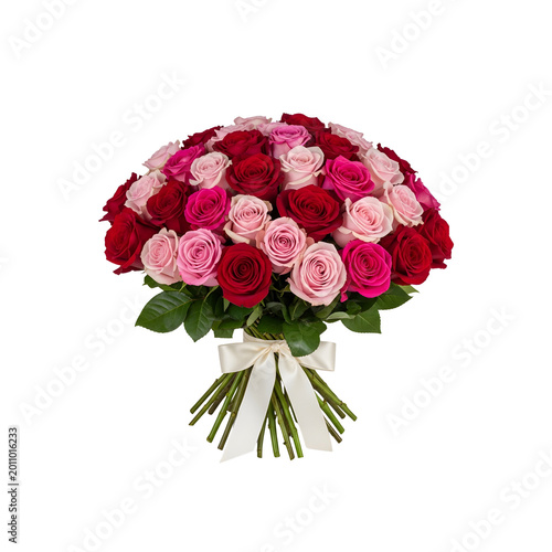 Red Roses Bouquet Bundle Isolated on Transparent Background for Floral Gift Mockups