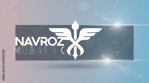 Navroz Mubarak Greeting with Symbolic Emblem and Gradient Background.