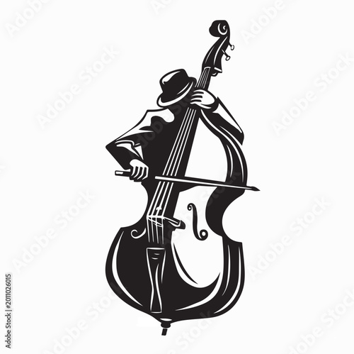 Elegant Cello Player Silhouette Vector Illustration Musical Concept