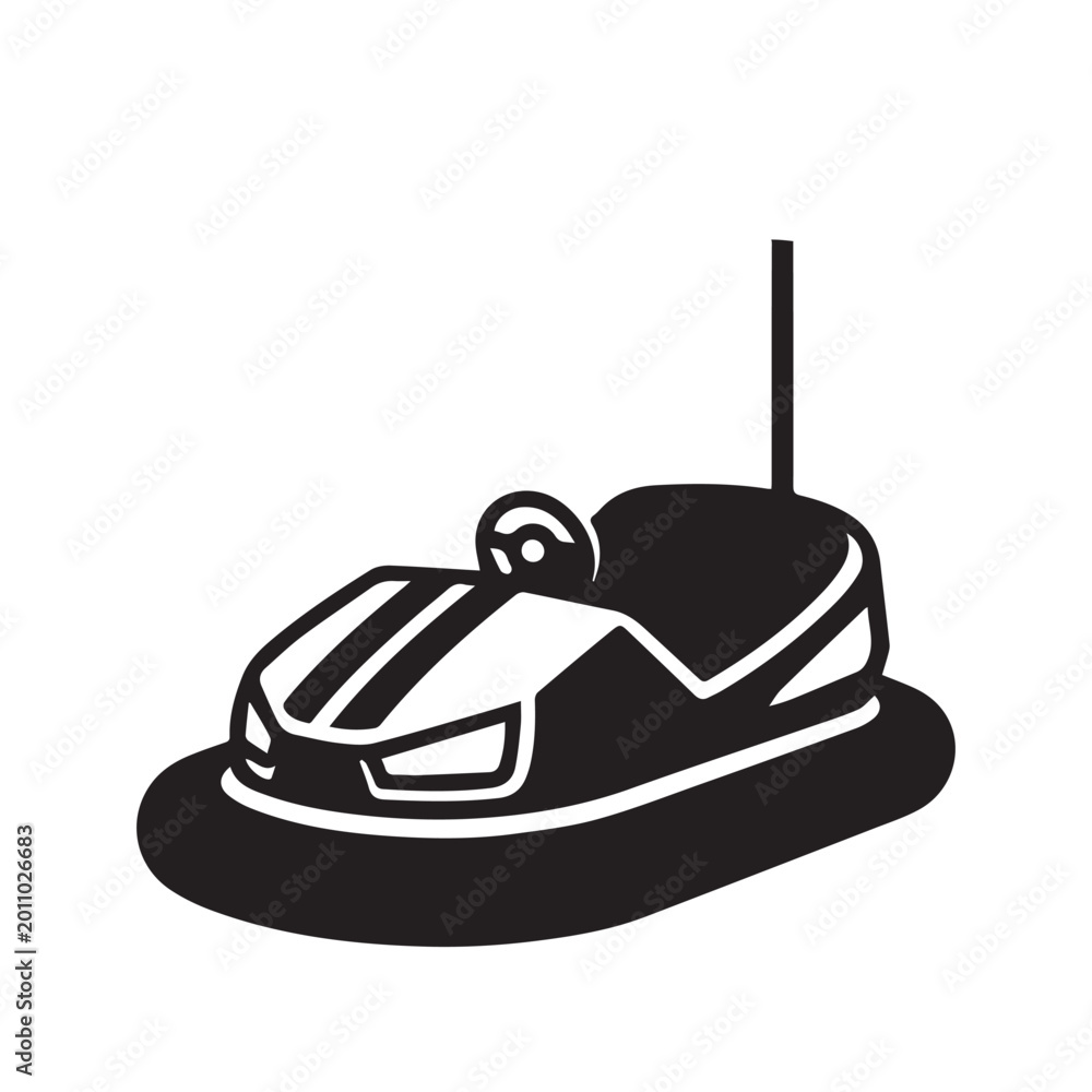 Fototapeta premium Bumper Car Vector Icon Illustration for Amusement Park 