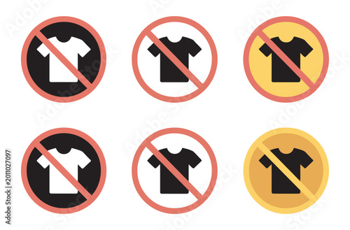 Free Download No t shirt sign prohibition symbol clothing restriction no apparel allowed icon vector illustration red circle slash t shirt symbol safety regulation concept modern flat design - GFXLoad