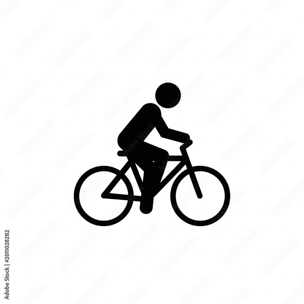 Obraz premium Bicycle Rider Pictogram Icon for Sports and Transportation