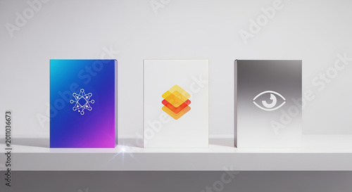 Modern Product Display on Geometric Boxes Highlighting Innovative Marketing Strategies