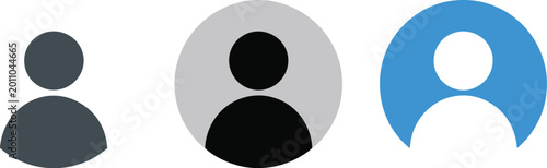 Bild auf Leinwand User profile icon set, three profile icons showing different states of completion for account setup progress and user interface design