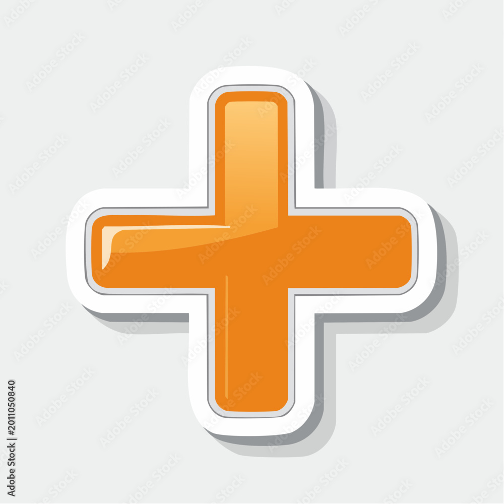 Fototapeta premium Orange Plus Sign Icon