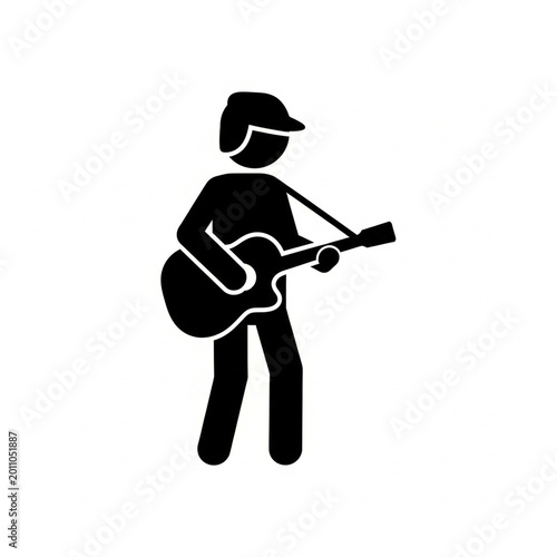 Guitar Player Icon for Music and Entertainment