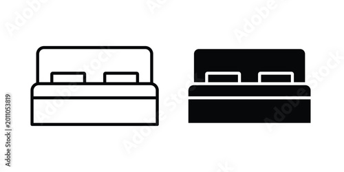 Fotografi Double bed icon vector design and illustration.