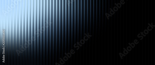 Abstract smooth vertical ribbed glass background in blue, cyan, and teal gradient tones for wide panoramic web headers and SaaS landing page banners.