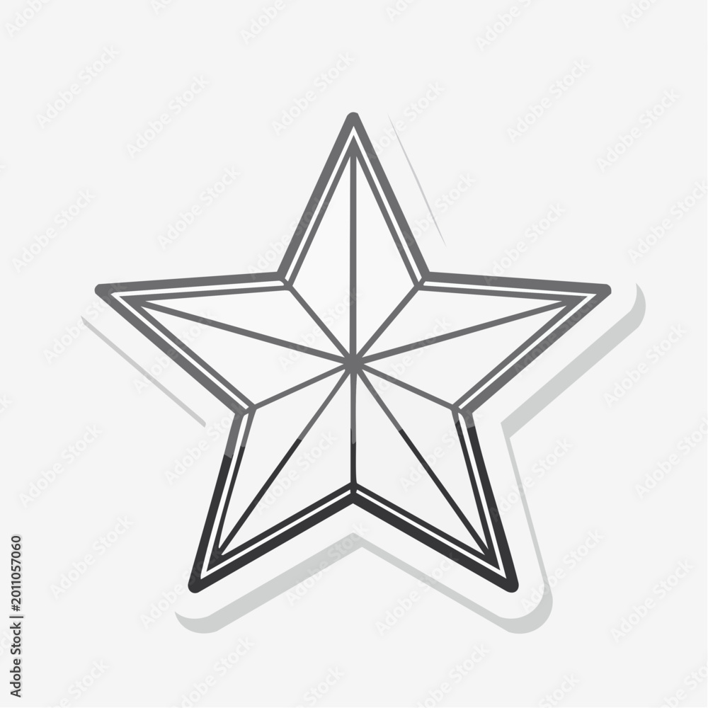 Obraz premium Stylized Star Icon with Shadow