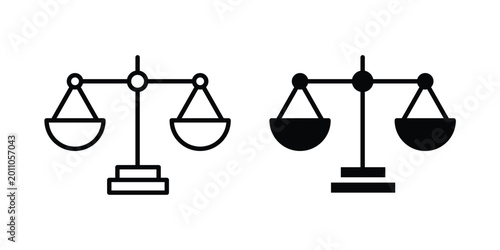 Canvas Print justice balance scale icon vector design and illustration.