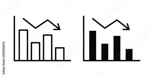 Cuadro en lienzo Negative trend icon vector design and illustration.