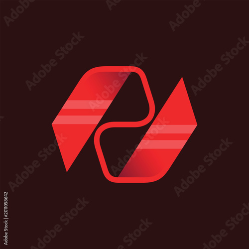 Abstract Dynamic Letter RR Vector Logo Template