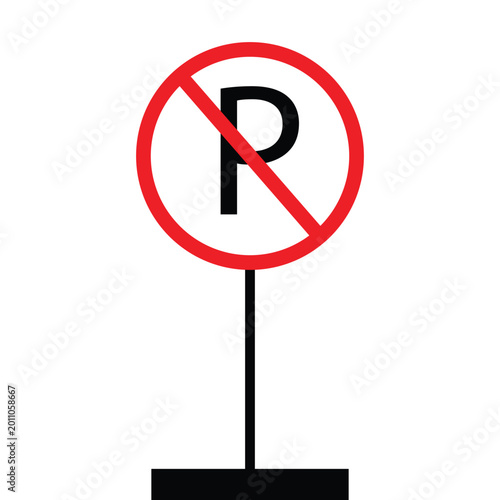 Free Download Traffic Prohibiting Sign No Parking Vector Illustration for Urban Design. Vector Illustration . EPS 10 . - GFXLoad
