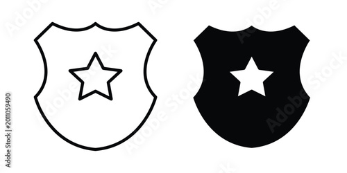 Bild auf Leinwand Police badge icon vector design and illustration.