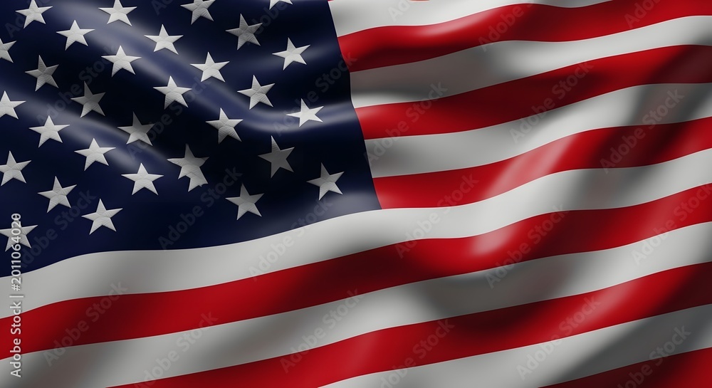 Fototapeta premium Waving american flag