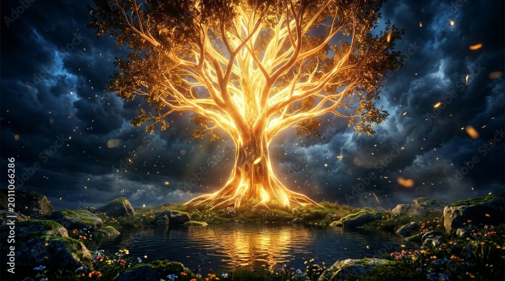 Fototapeta premium The creation of the world and all living things by God as described in the book of Genesis.