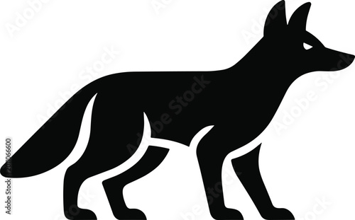 Foto Alert fox with sharp ears, cunning wild canid, woodland creature, natural habitat, sly