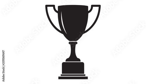 black and white silhouette of trophy very high quality vector illustration.