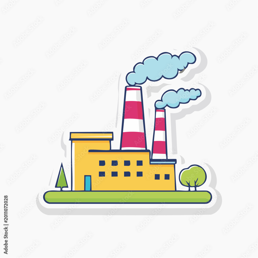 Fototapeta premium Factory with smoking chimneys
