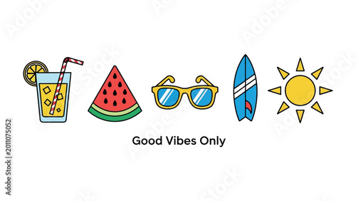 Obraz na plátne Summer Essential's Delight: A vibrant collection of summer essentials, each element perfectly capturing the essence of sunny days and carefree fun