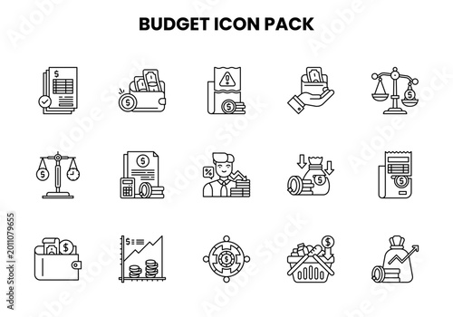 Budget Line SVG Icons Pack