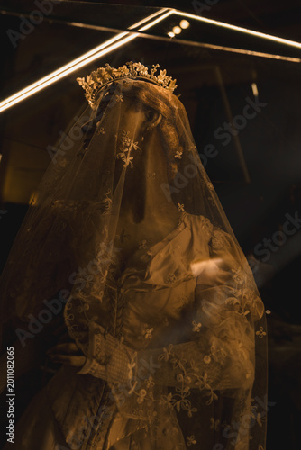 Cinematic Victorian Bride Mannequin in Moody Gothic Lighting