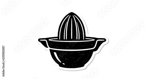 Cuadro en lienzo Hand-drawn citrus juicer illustration, kitchen tool, simple design, isolated on